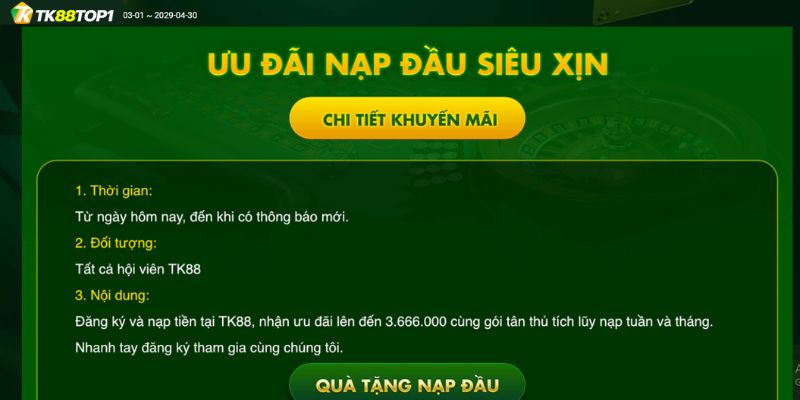 Tìm hiểu về ưu đãi nạp đầu siêu xịn